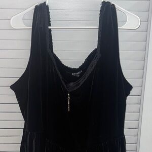 Disturbia Black Velvet Tank Dress with Lace Trim